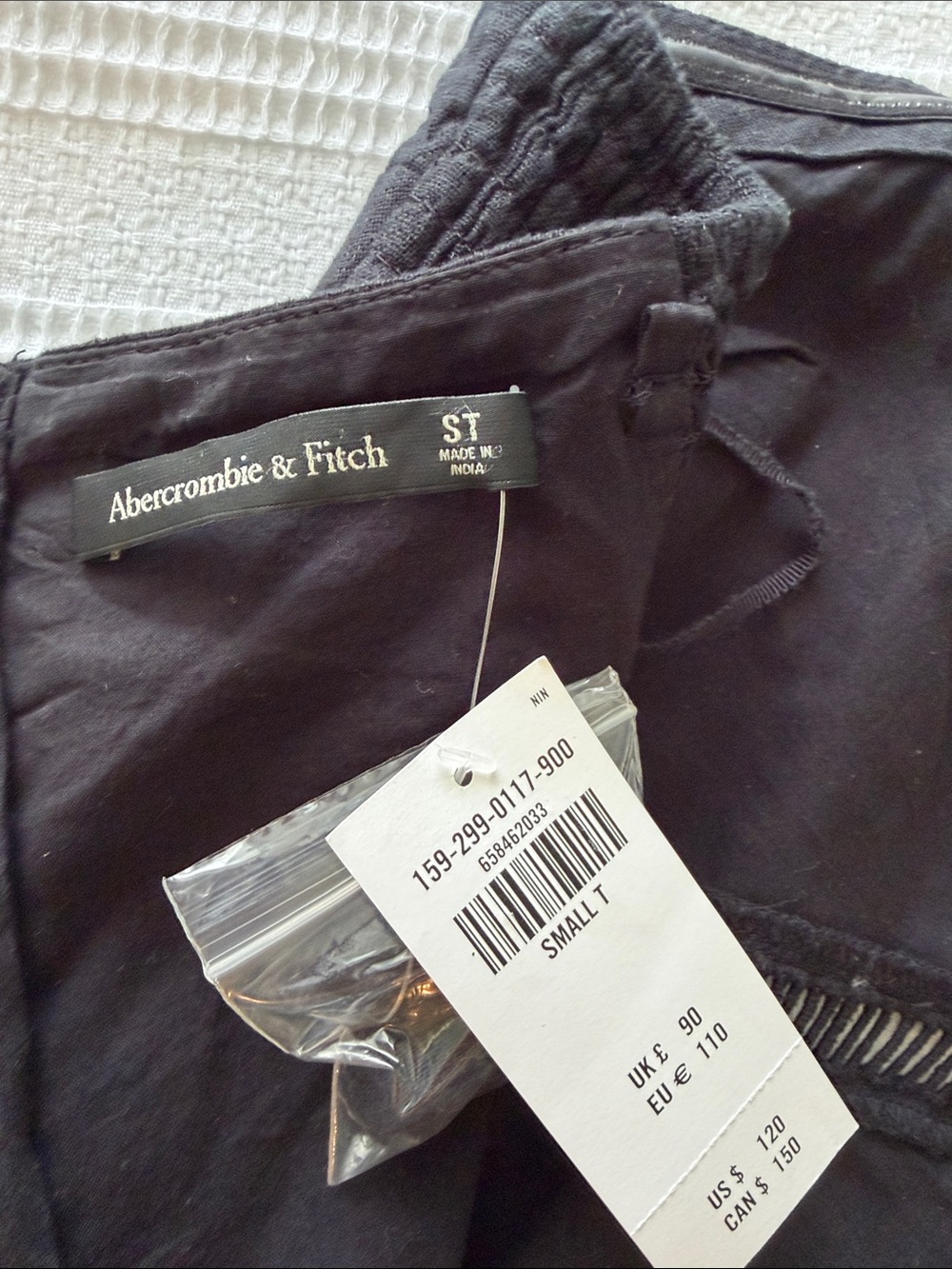 NWT Abercrombie Strapless Black Linen-blend Midi Dress - Small Tall - Picture 11 of 12